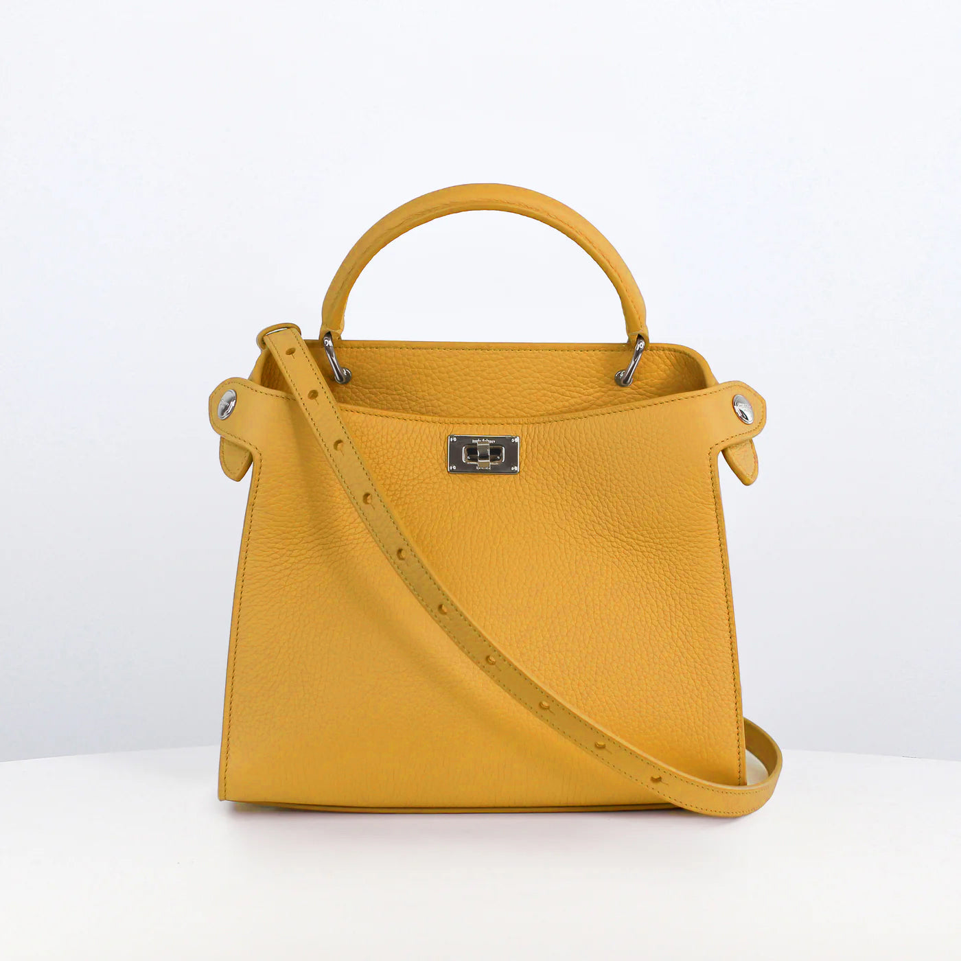 LEATHER HANDBAG LUTECE MINI SUN YELLOW