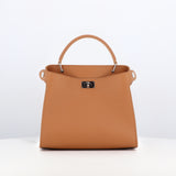 LEATHER HANDBAG LUTECE MINI CAMEL TONAL EDGE