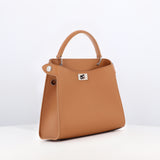 LEATHER HANDBAG LUTECE MINI CAMEL TONAL EDGE