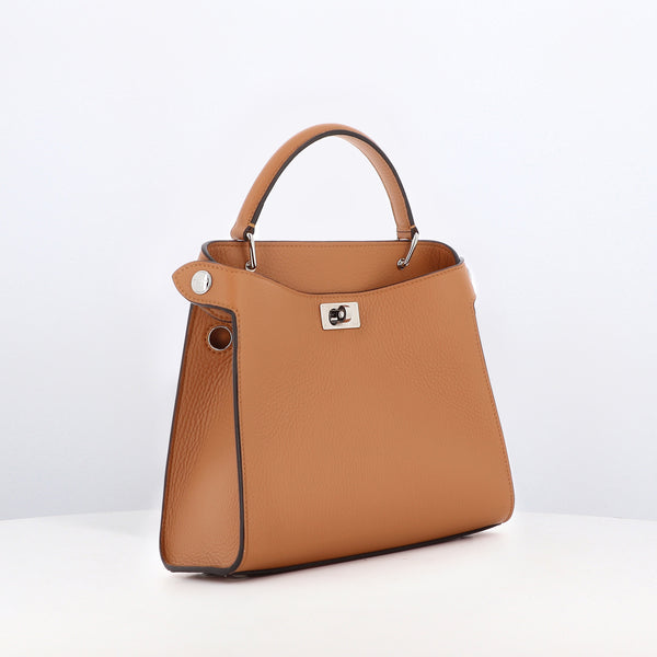 LEATHER HANDBAG LUTECE MINI CAMEL 