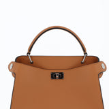 LEATHER HANDBAG LUTECE MINI CAMEL CONTRAST EDGE