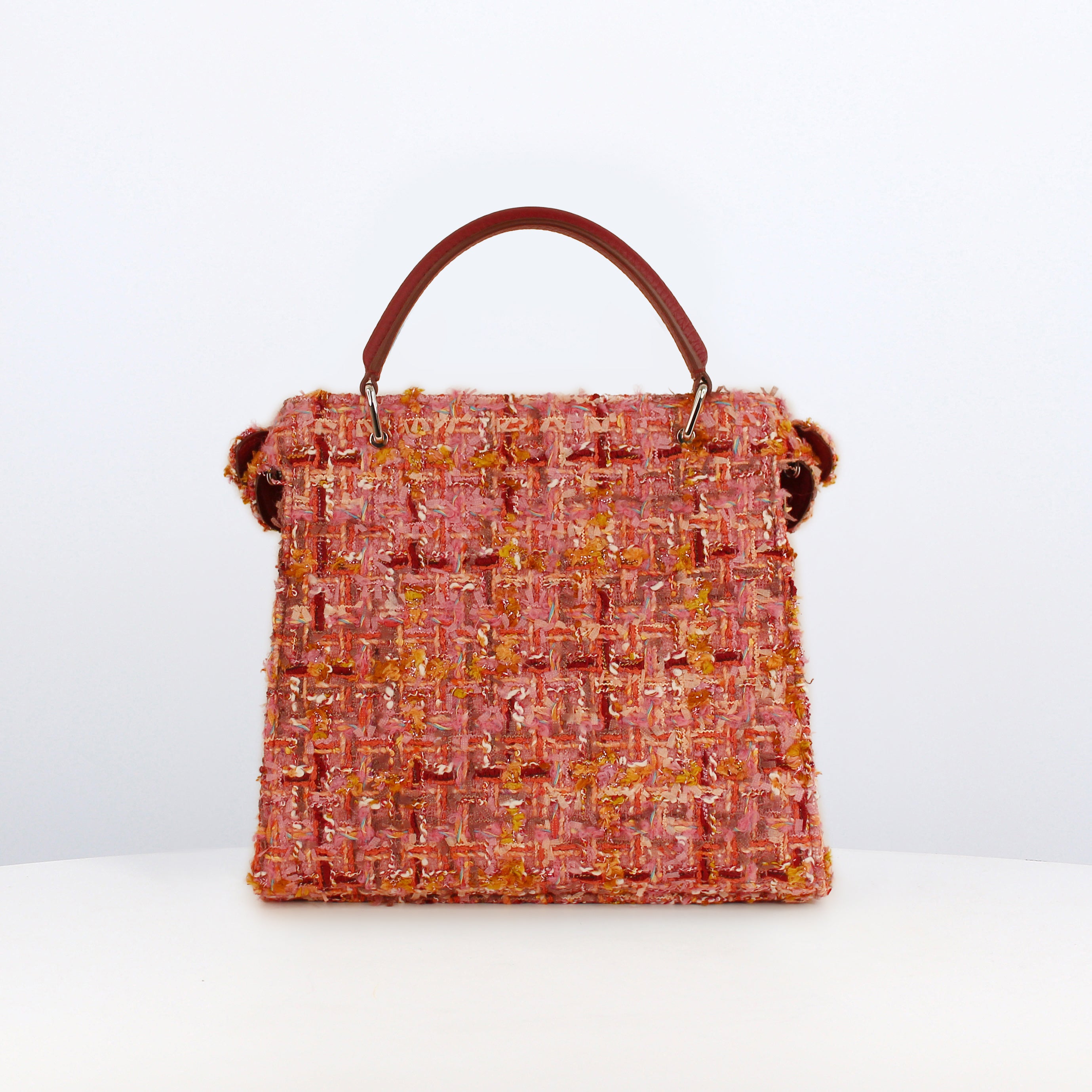 SAC À MAIN EN CUIR LUTECE MINI TWEED ROSE