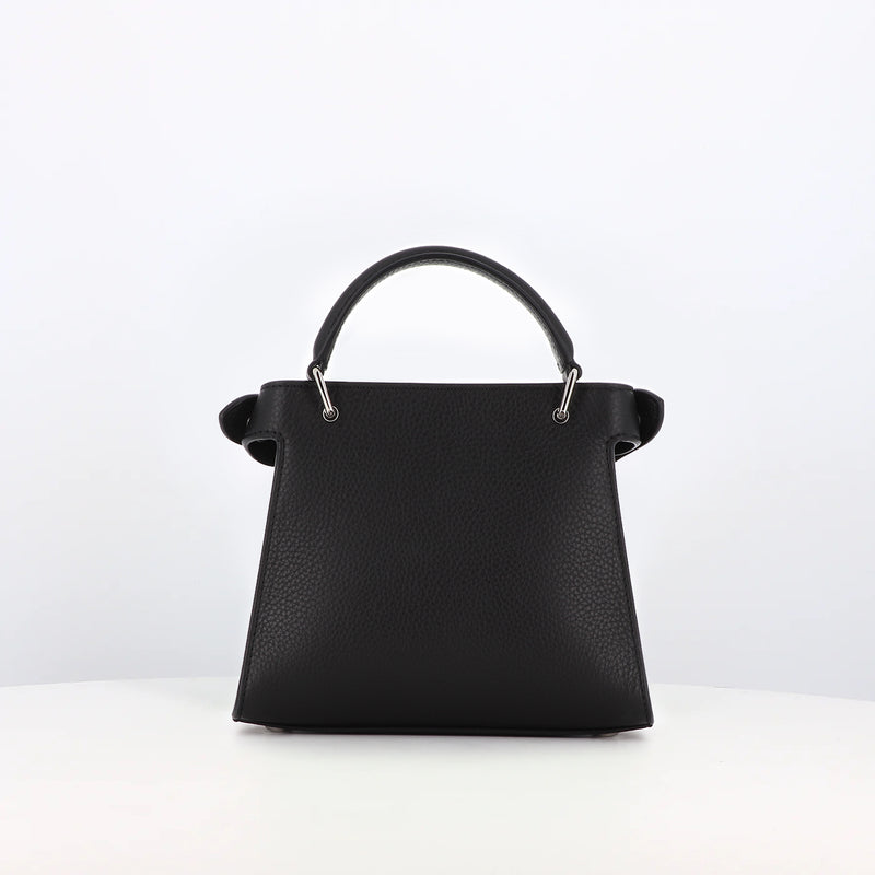 LEATHER HANDBAG LUTECE NANO BLACK