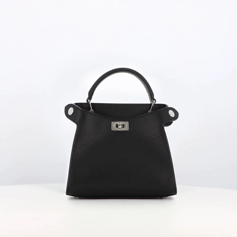 LEATHER HANDBAG LUTECE NANO BLACK