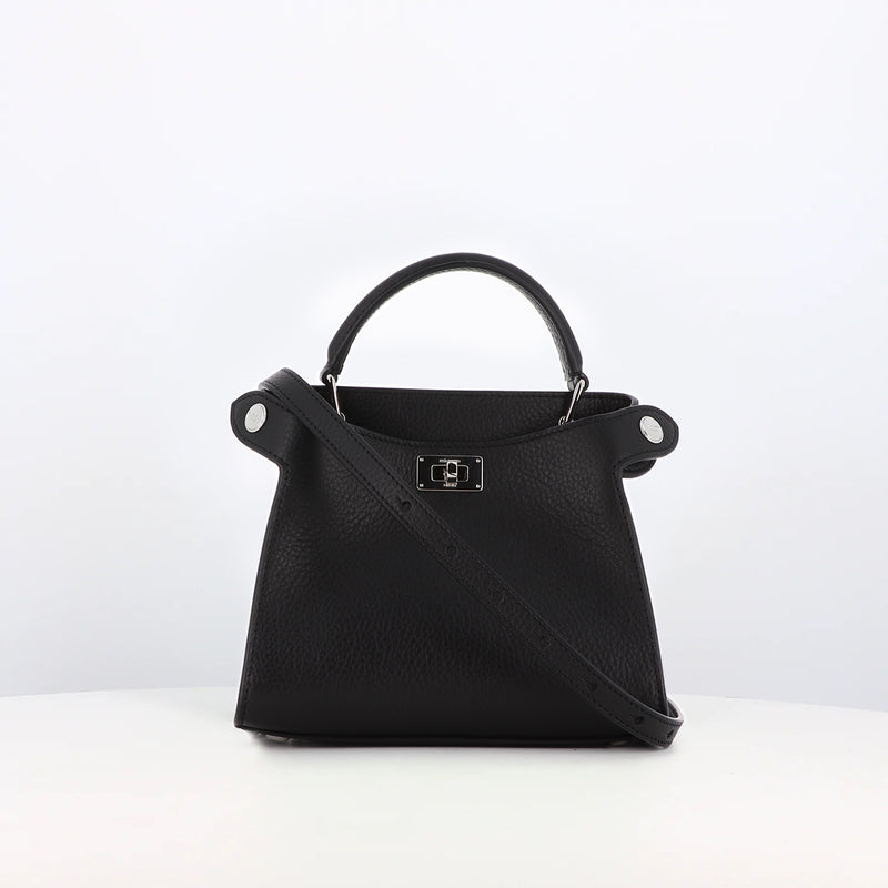 LEATHER HANDBAG LUTECE NANO BLACK