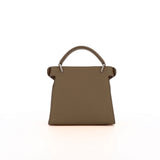 LEATHER HANDBAG LUTECE NANO TAUPE