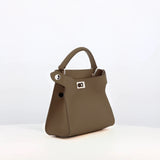 LEATHER HANDBAG LUTECE NANO TAUPE