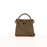 LEATHER HANDBAG LUTECE NANO TAUPE