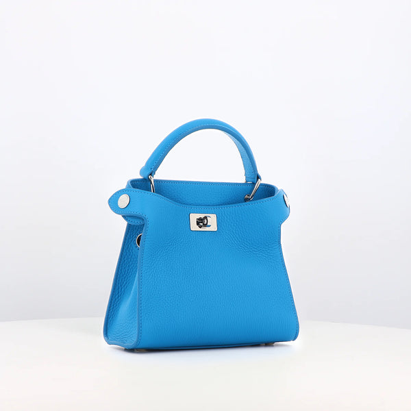 LEATHER HANDBAG LUTECE NANO TRANSAT BLUE