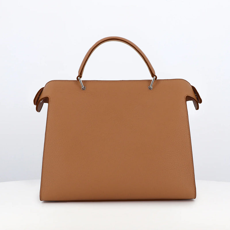 LEATHER HANDBAG LUTECE PM CAMEL