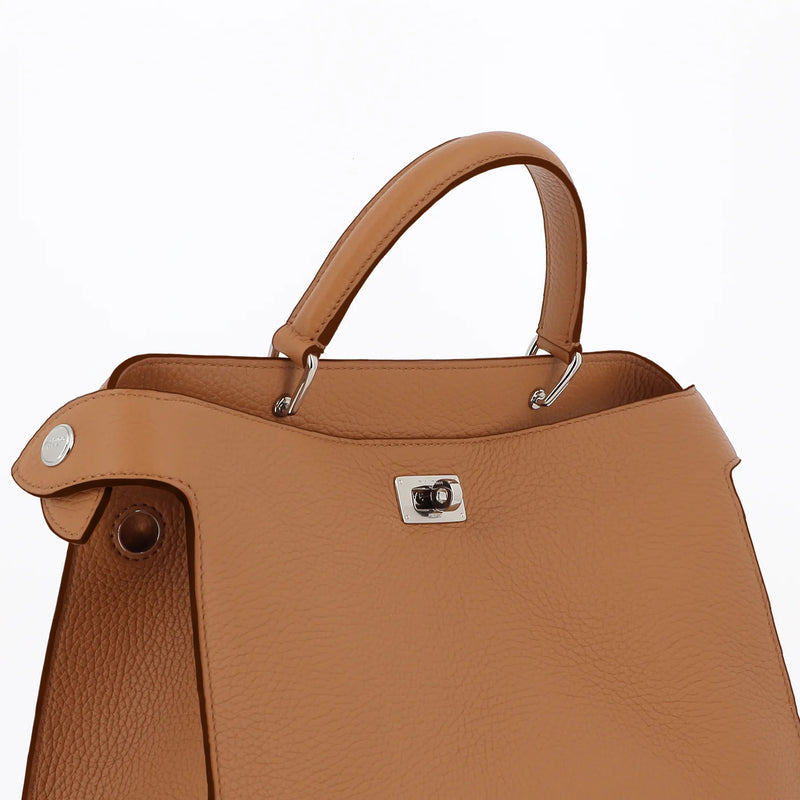 LEATHER HANDBAG LUTECE PM CAMEL