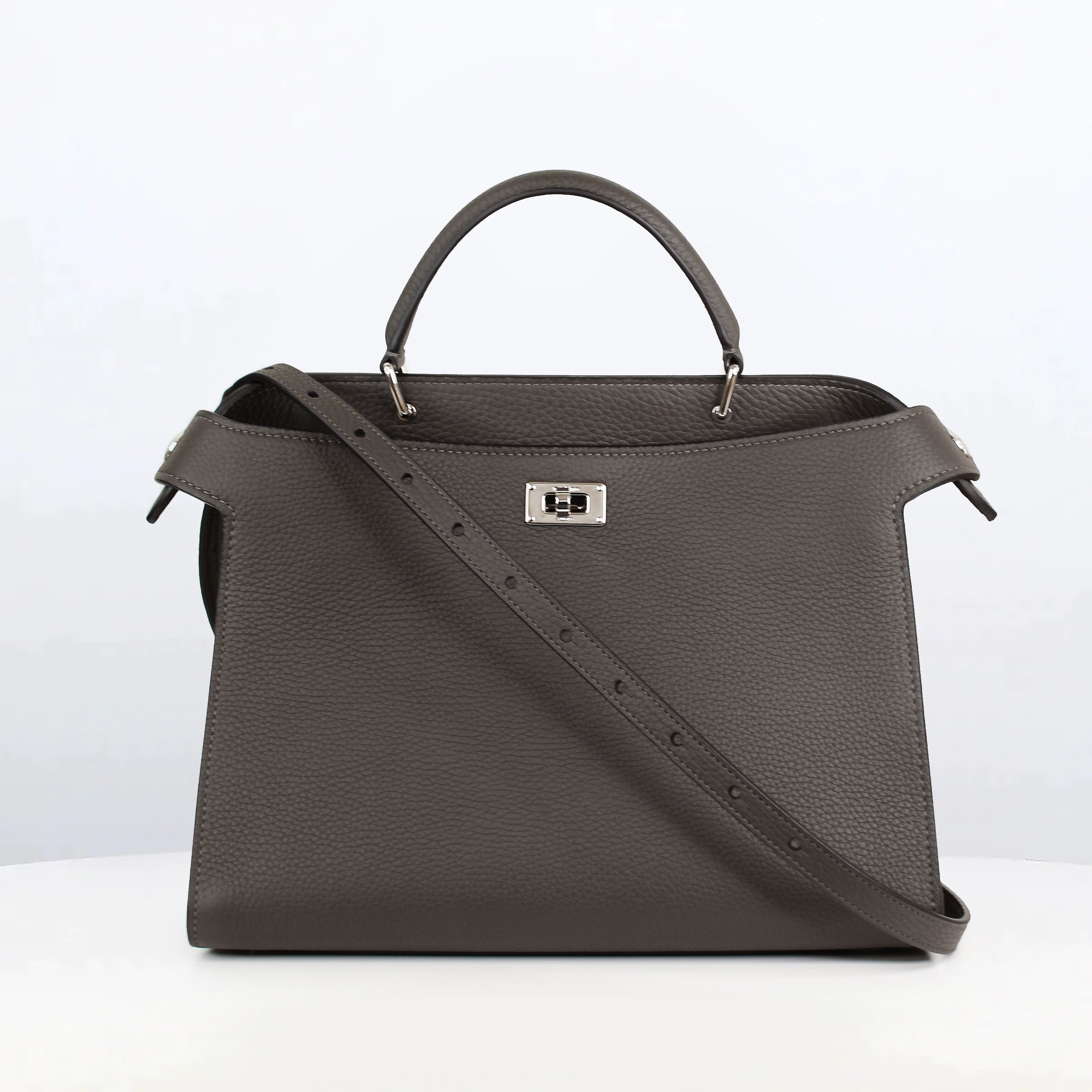SAC À MAIN EN CUIR LUTECE PM GRIS CHARBON