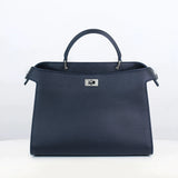 SAC À MAIN EN CUIR LUTECE PM BLEU MARINE