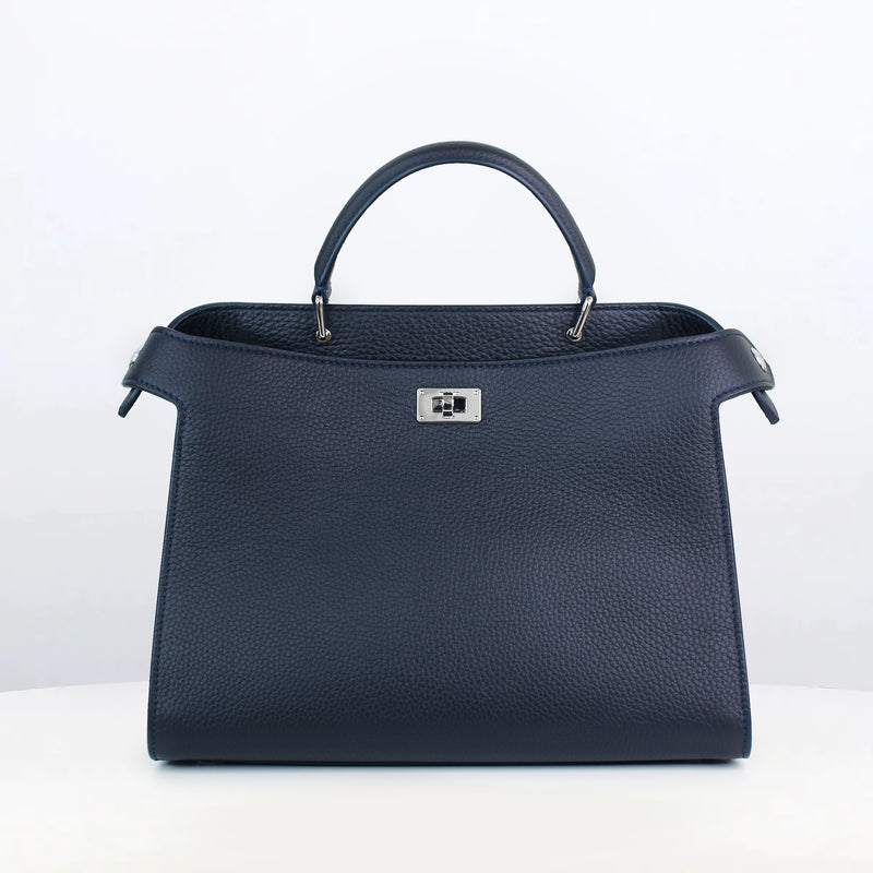 SAC À MAIN EN CUIR LUTECE PM BLEU MARINE