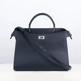 SAC À MAIN EN CUIR LUTECE PM BLEU MARINE