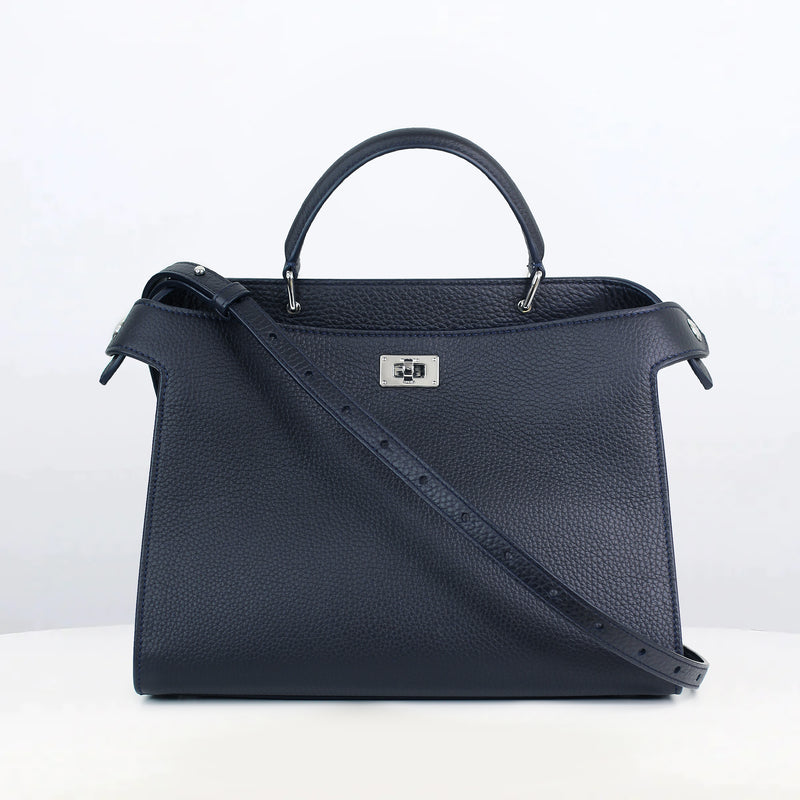 SAC À MAIN EN CUIR LUTECE PM BLEU MARINE