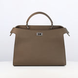 LEATHER HANDBAG LUTECE PM TAUPE