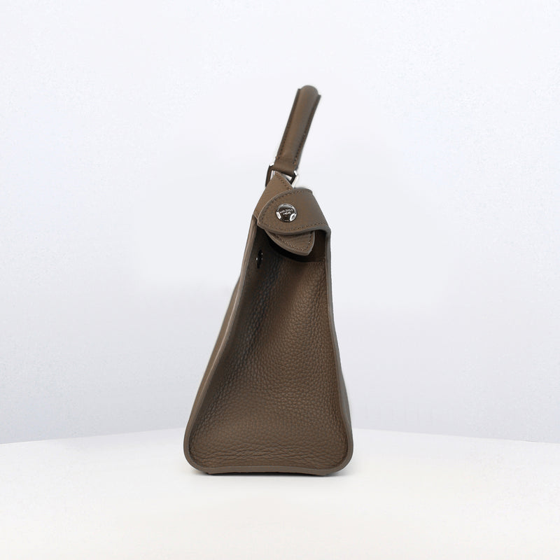 LEATHER HANDBAG LUTECE PM TAUPE