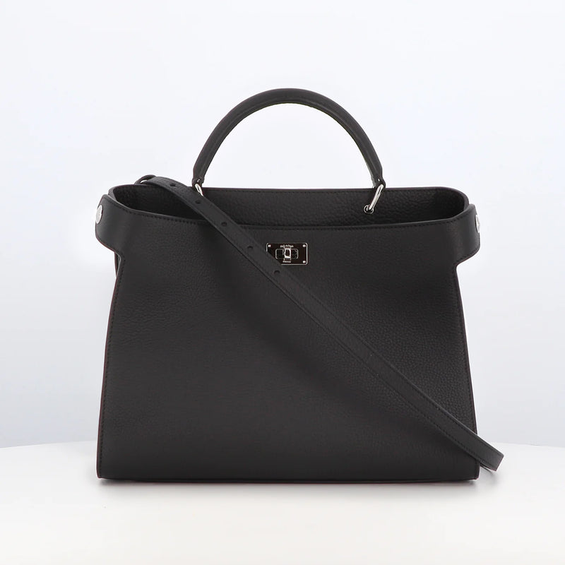 LEATHER HANDBAG LUTECE PM BLACK