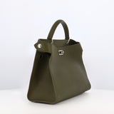 SAC À MAIN EN CUIR LUTECE PM VERT KHAKI