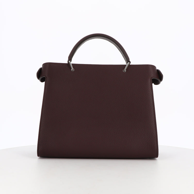 LEATHER HANDBAG LUTECE PM PRUNE