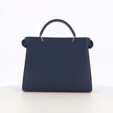 LEATHER HANDBAG LUTECE PM NAVY