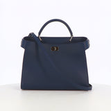 LEATHER HANDBAG LUTECE PM NAVY