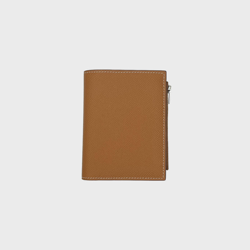 LEATHER BIFOLD ZIP WALLET GOLD