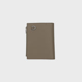 LEATHER BIFOLD ZIP WALLET TAUPE