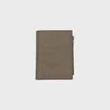 LEATHER BIFOLD ZIP WALLET TAUPE