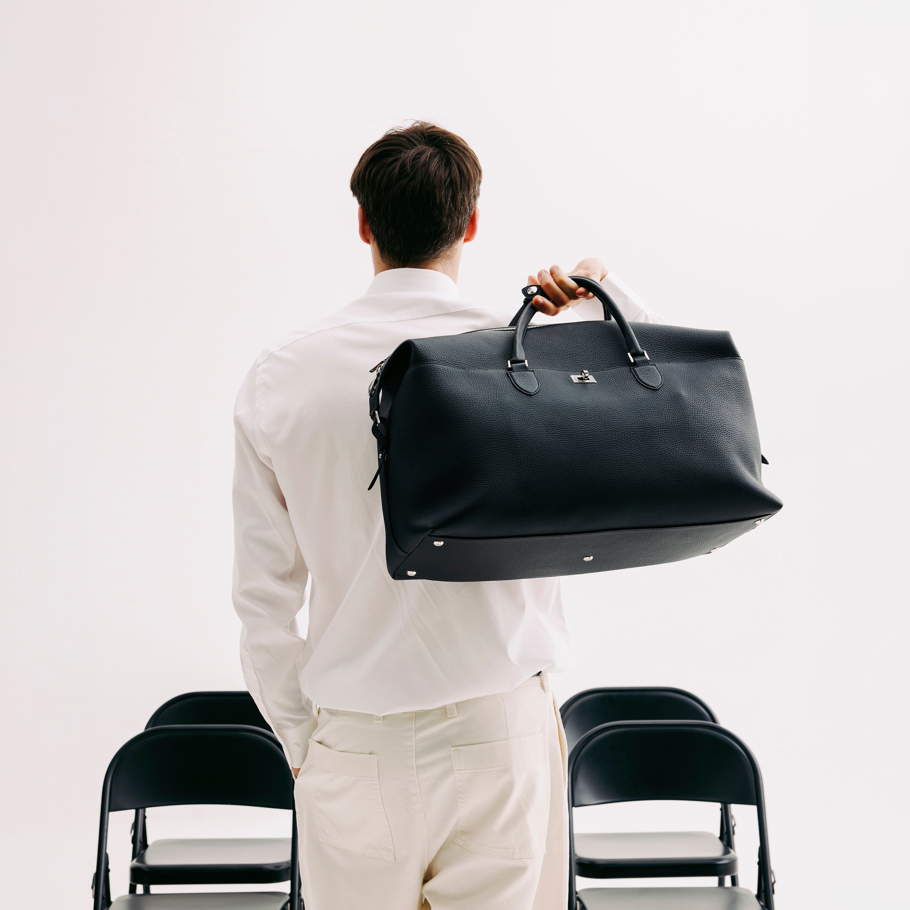 MONTPARNASSE DUFFLE LEDERTASCHE SCHWARZ