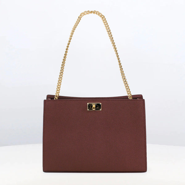 POCHETTE EN CUIR MONTAIGNE PRUNE
