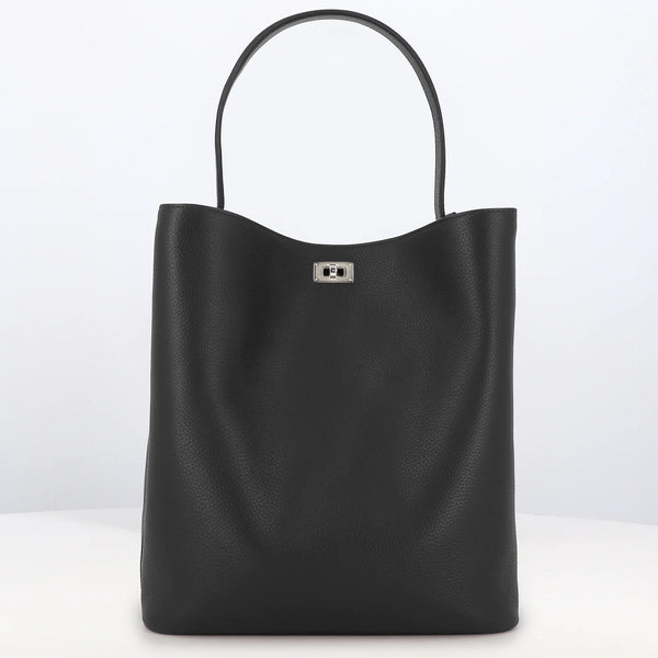 SAC SEAU EN CUIR ODÉON GM NOIR