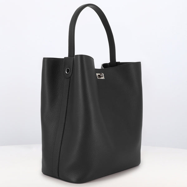 SAC SEAU EN CUIR ODÉON GM NOIR