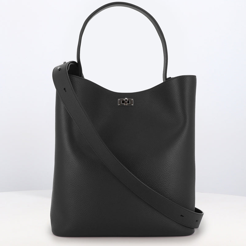 SAC SEAU EN CUIR ODÉON GM NOIR