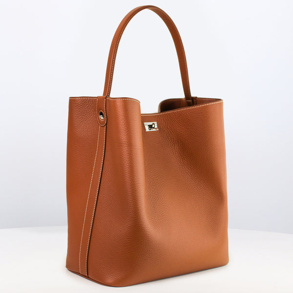 SAC SEAU EN CUIR ODÉON GM GOLD