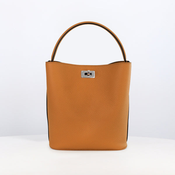 SAC SEAU EN CUIR ODÉON MINI CAMEL