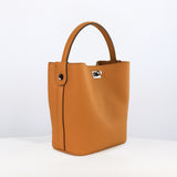 SAC SEAU EN CUIR ODÉON MINI CAMEL
