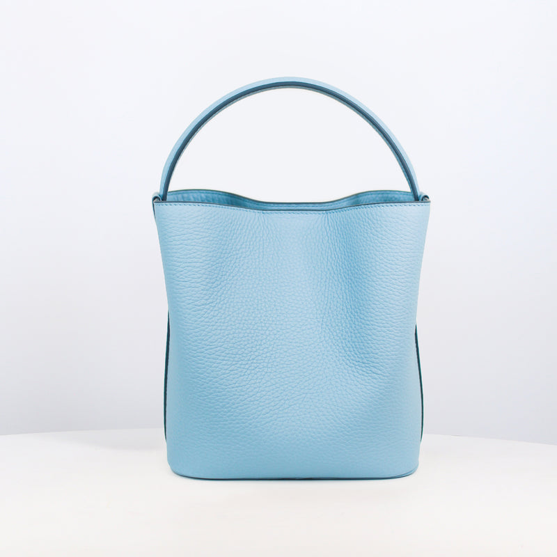 LEATHER HANDBAG ODEON MINI SKY BLUE