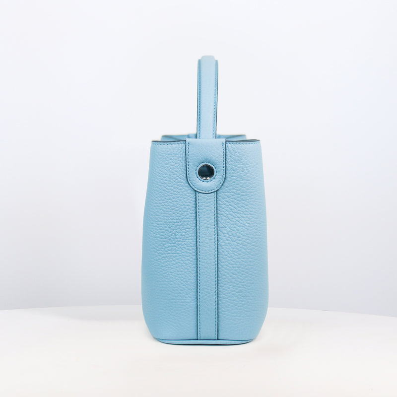 LEATHER HANDBAG ODEON MINI SKY BLUE