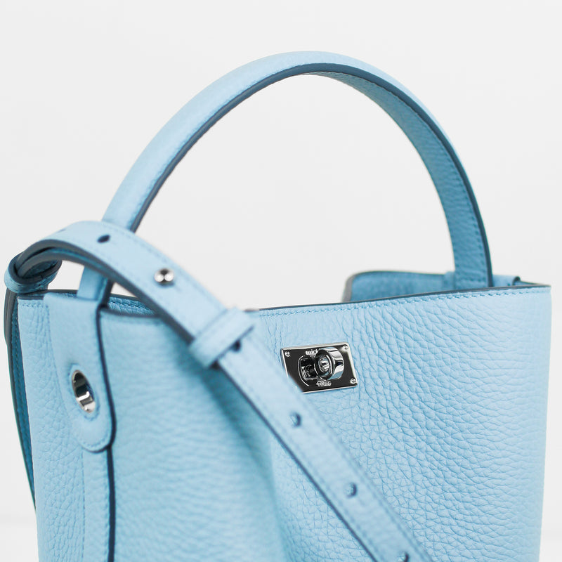 LEATHER HANDBAG ODEON MINI SKY BLUE