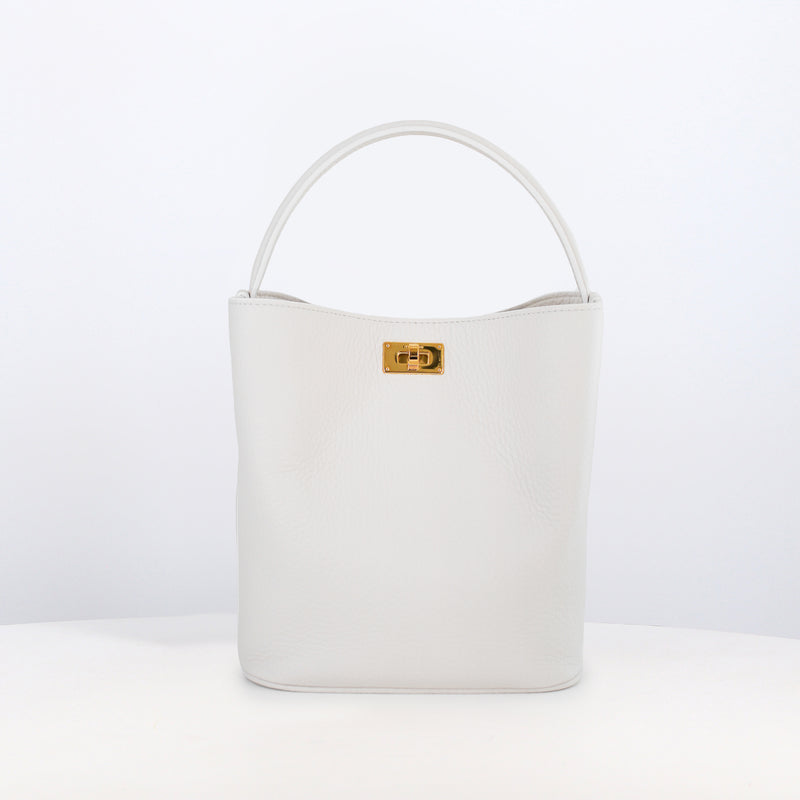 SAC SEAU EN CUIR ODÉON MINI CRAIE