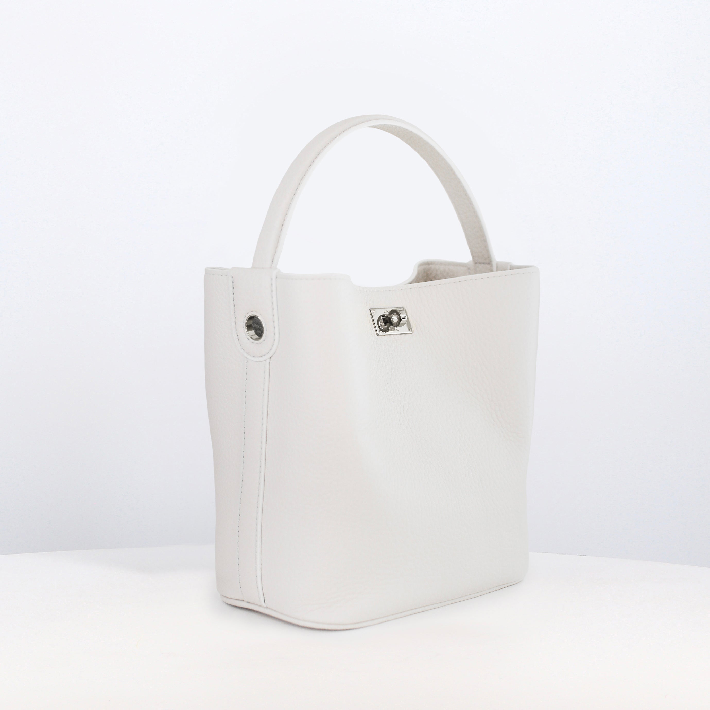 SAC SEAU EN CUIR ODÉON MINI CRAIE