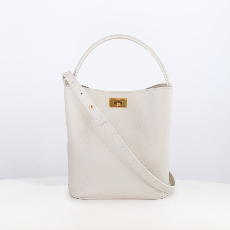 SAC SEAU EN CUIR ODÉON MINI CRAIE