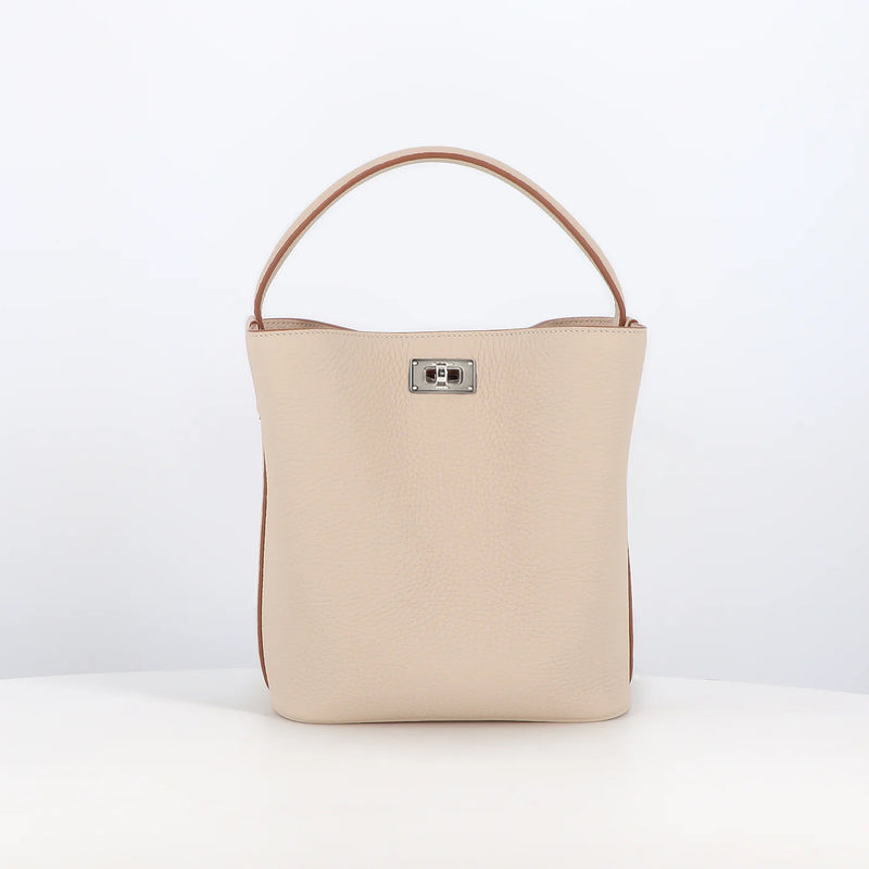 LEATHER HANDBAG ODEON MINI IVORY