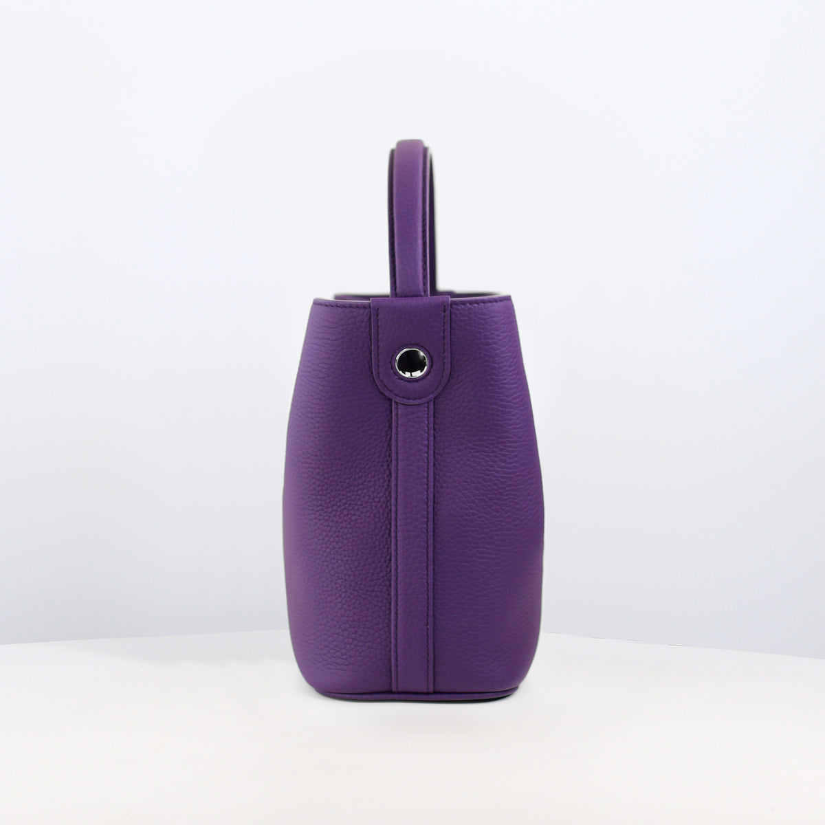 LEATHER BUCKET BAG ODEON MINI IRIS