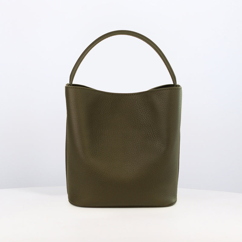 SAC SEAU EN CUIR ODÉON MINI KAKI
