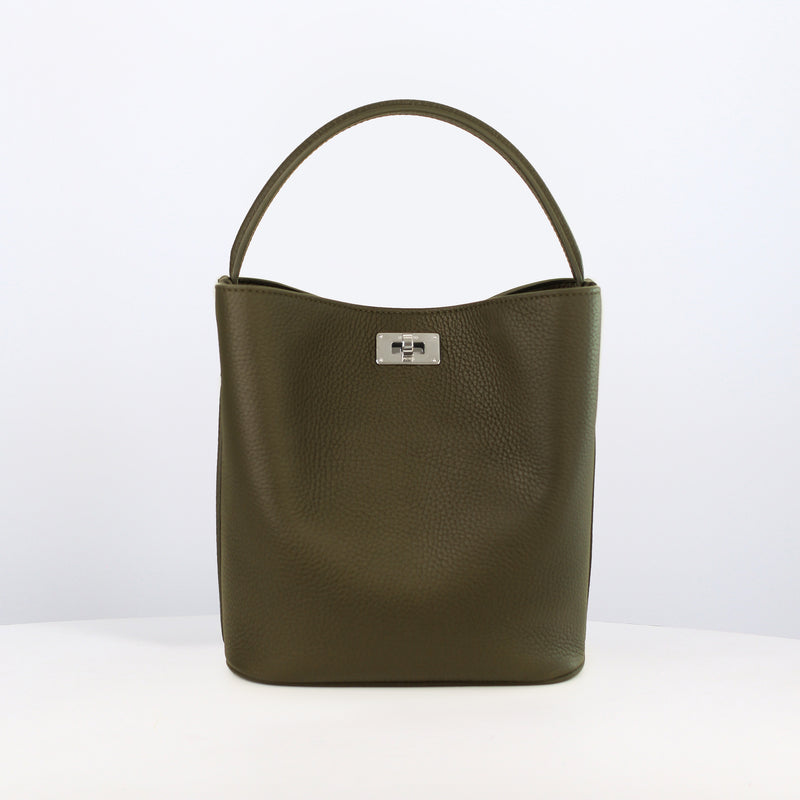 SAC SEAU EN CUIR ODÉON MINI KAKI