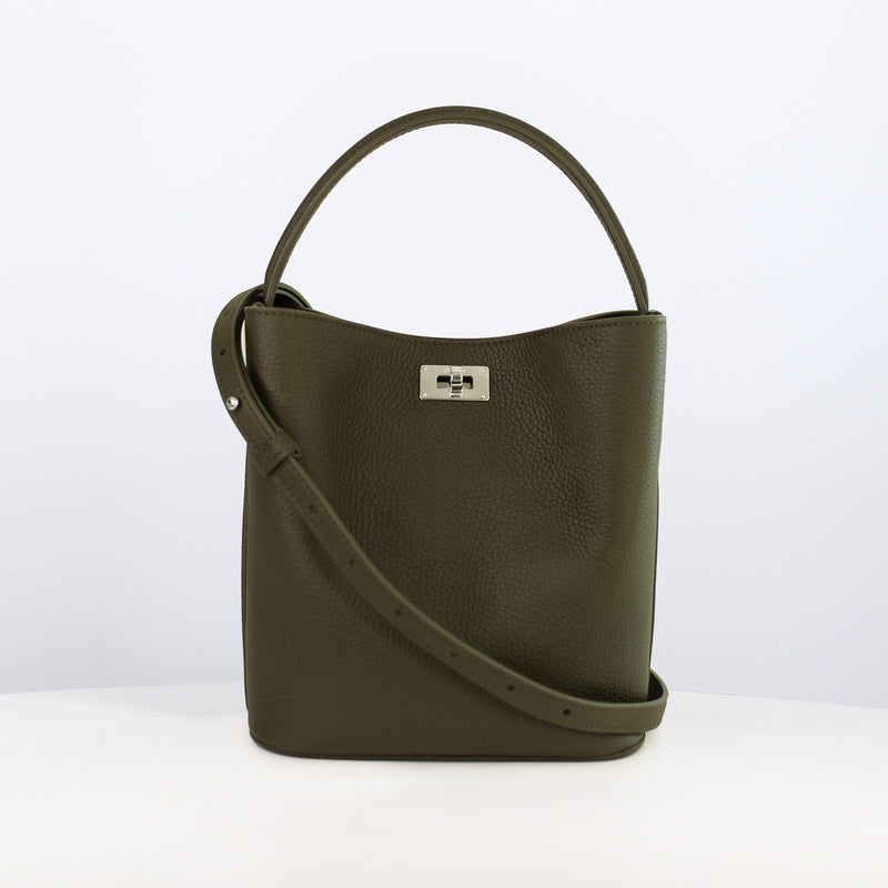SAC SEAU EN CUIR ODÉON MINI KAKI