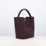 LEATHER HANDBAG ODEON MINI PRUNE